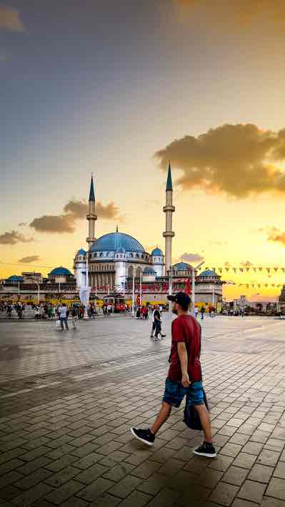 Taksim Square Man Walking 1